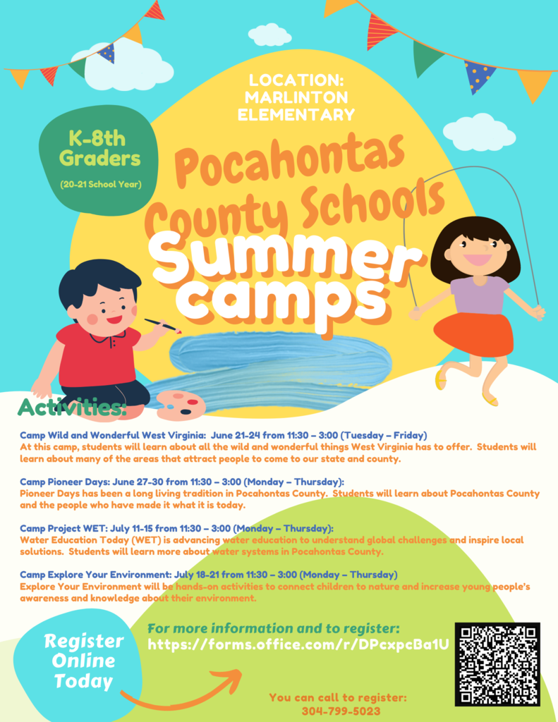 Summer Camp for K-8 Graders at Marlinton Elementary School