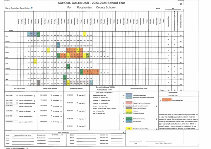 2023-2024 Calendar Survey | Pocahontas County Schools